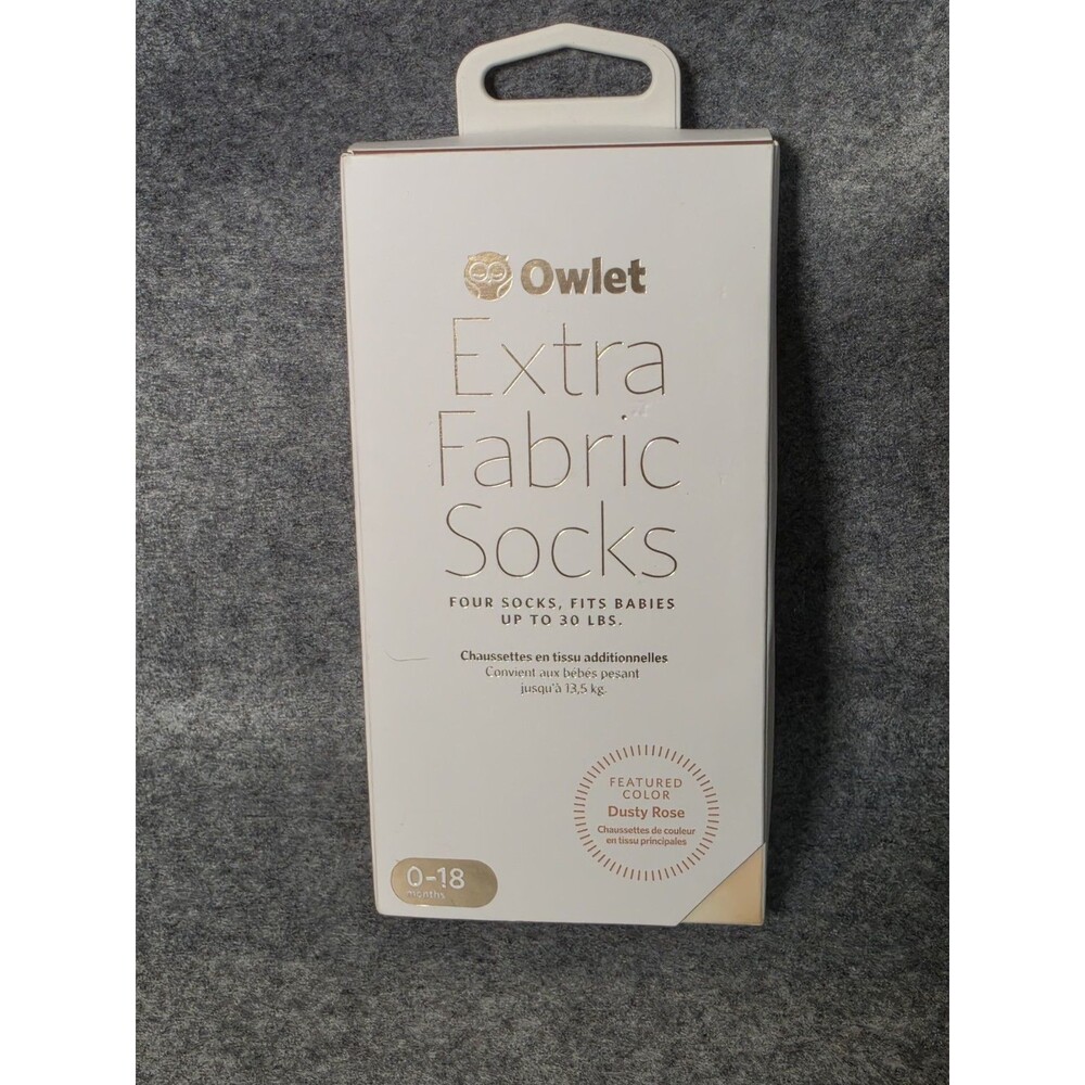 Owlet DUSTY ROSE Pink Extra Fabric Socks 0-18 Months Smart Sock 3rd Gen